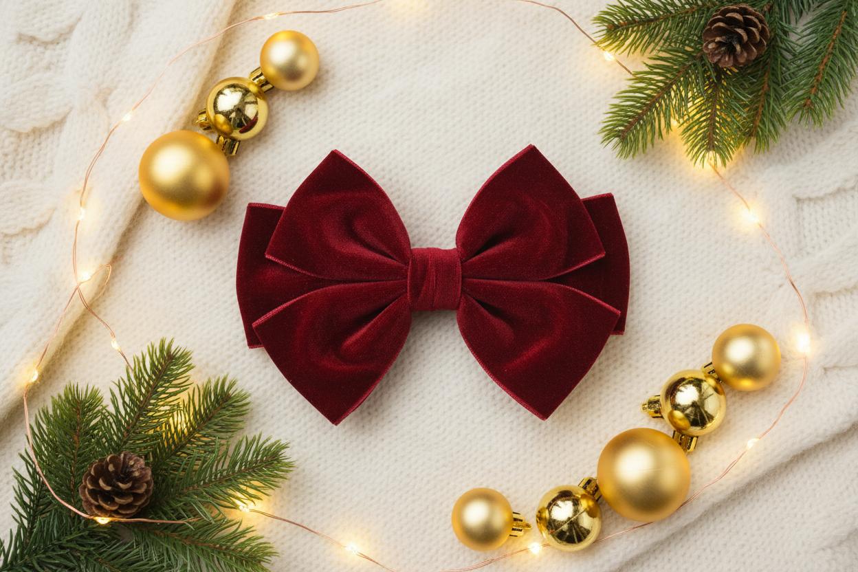How to style a velvet hair bow for the holidays