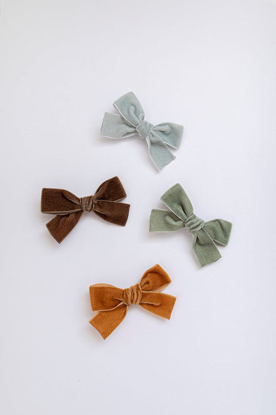 Small Velvet Bow Hair Barette