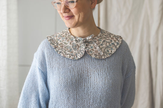 Cotton Peter Pan Collar with Ruffle – Boho Flowers