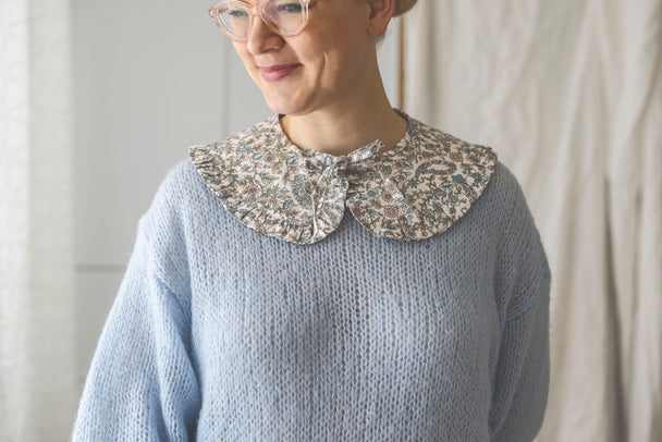 Cotton Peter Pan Collar with Ruffle – Boho Flowers