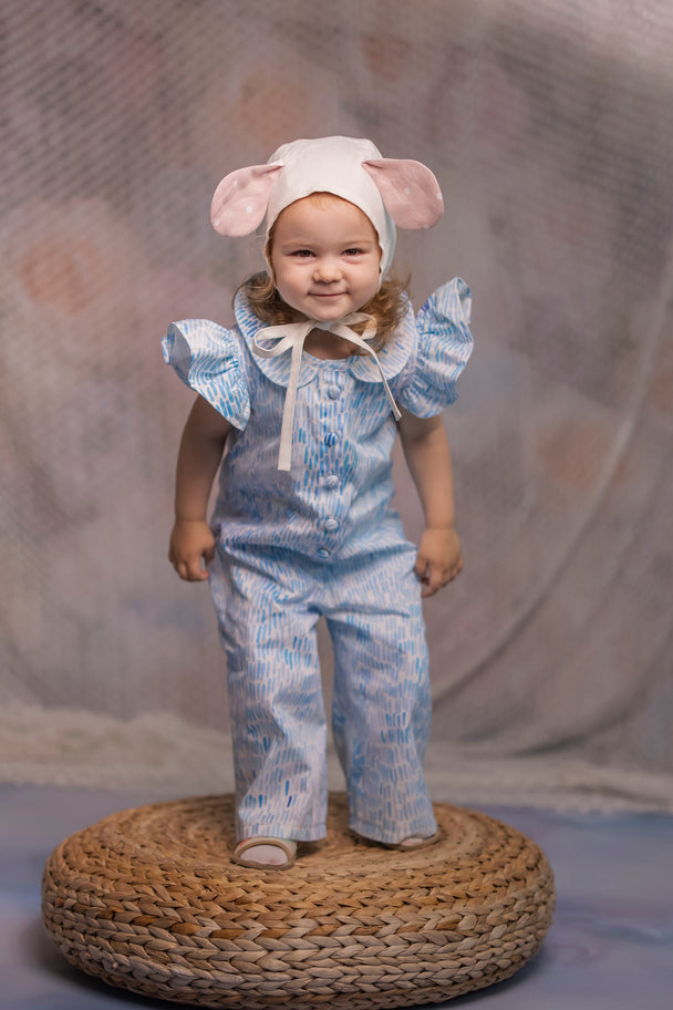 Linen Bonnet White Mouse