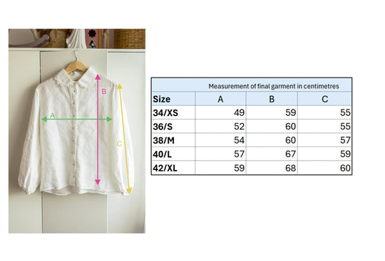 Rounded Peter Pan Collar Check Linen Shirt