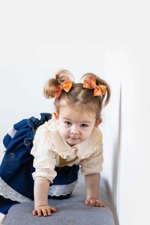 Small Linen Hair Bow Mignone Lota