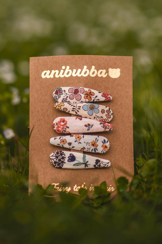 Floral fabric Hair Snaps
