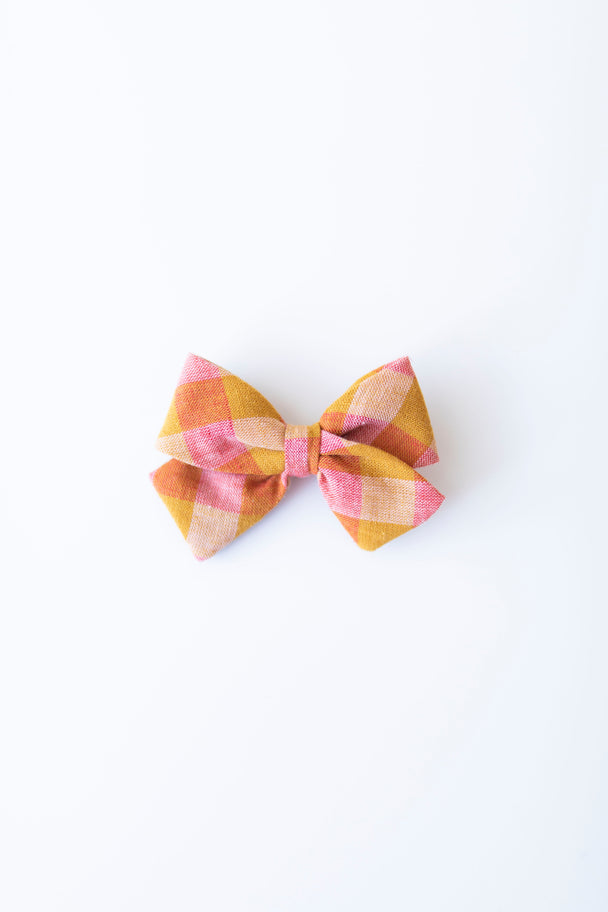 Small Linen Hair Bow Mignone Lota