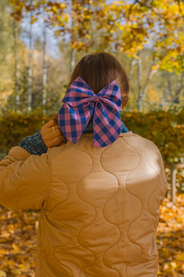 Donna Checkered Hair Bow