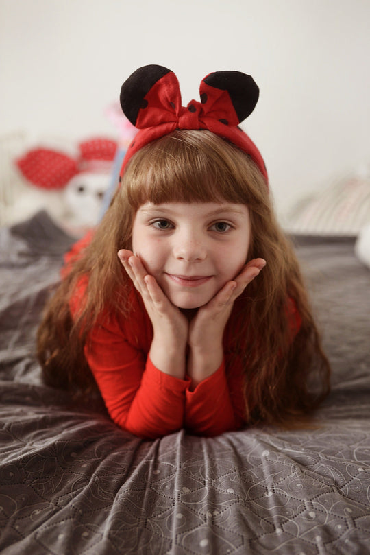 Linen headdand Ladybird