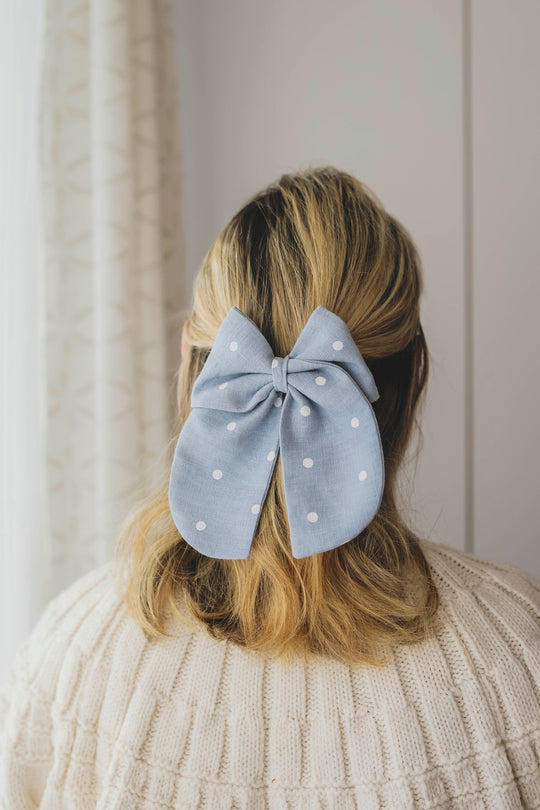 Long Linen Hair Bow Ragazza