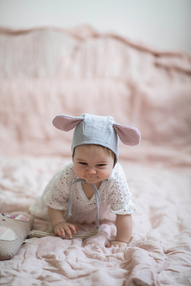 Linen Bonnet Gray Mouse