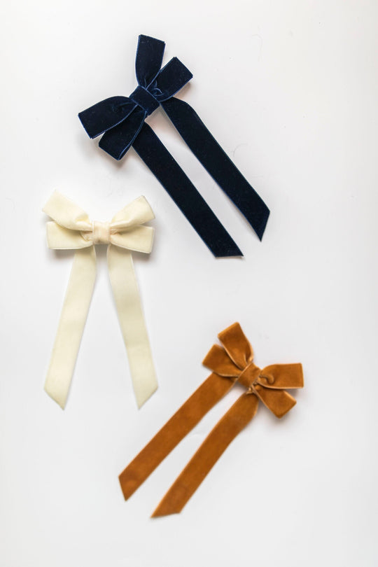 Velvet Hair Bow Victoria  French Barette