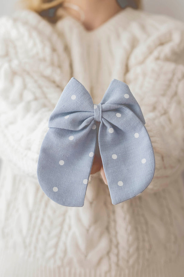 Long Linen Hair Bow Ragazza