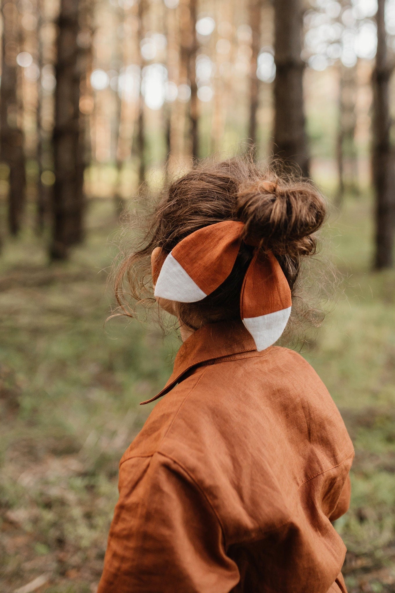 Linen Hair Scrunchie - Fox