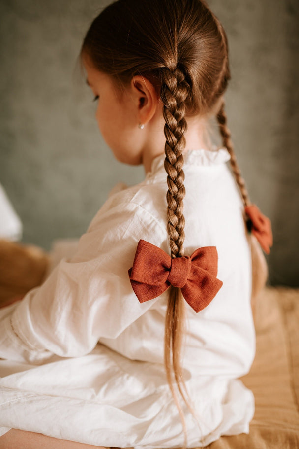 Linen Hair clip Bow Bambina