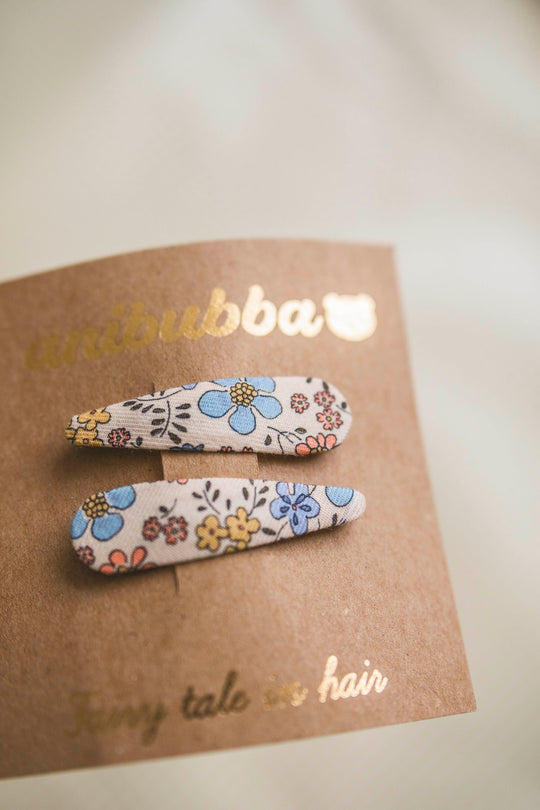 Floral fabric Hair Snaps