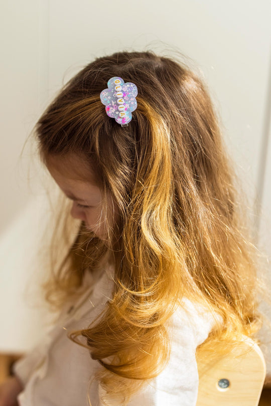 Cute Resin Hair Clip with Name