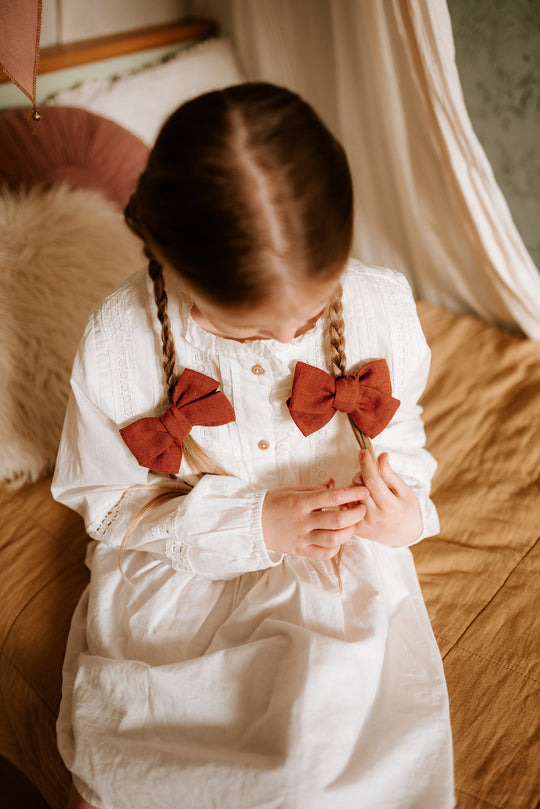 Linen Hair clip Bow Bambina