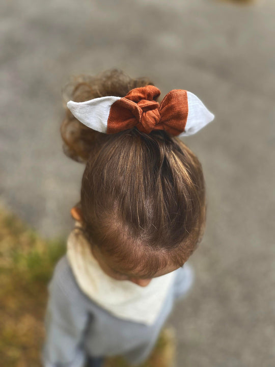 Linen hair scrunchie Small Fox