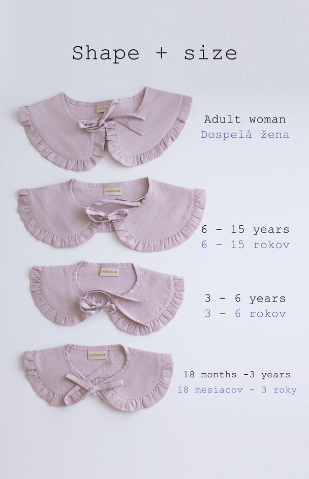 Pink Linen Peter Pan Collar with Ruffle