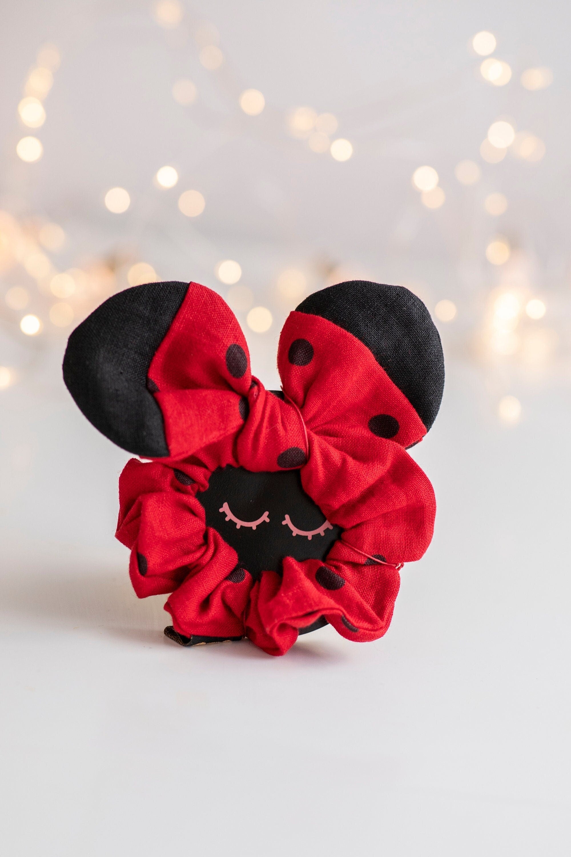 Linen Hair Scrunchie - Ladybird