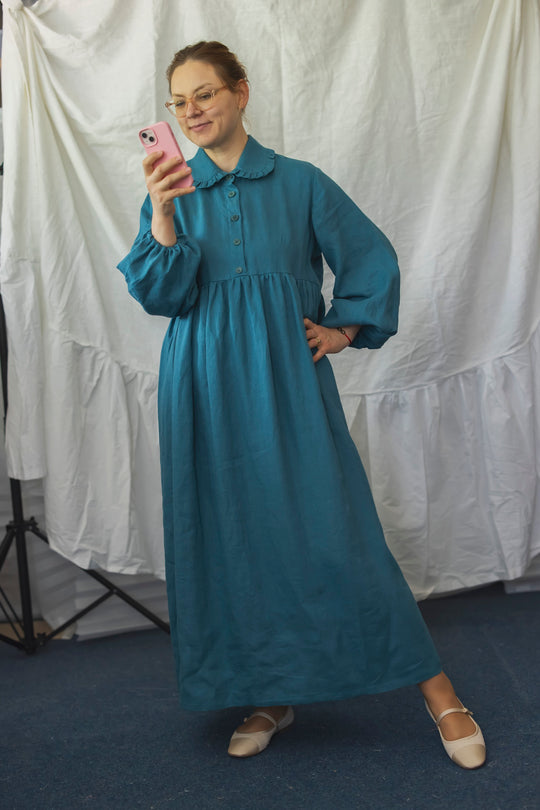 Célia Linen Dress with buttons