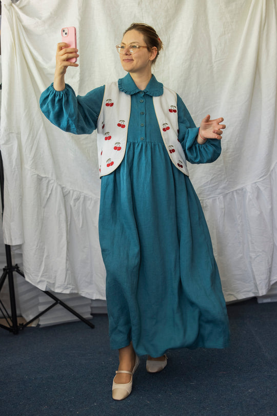 Célia Linen Dress with buttons
