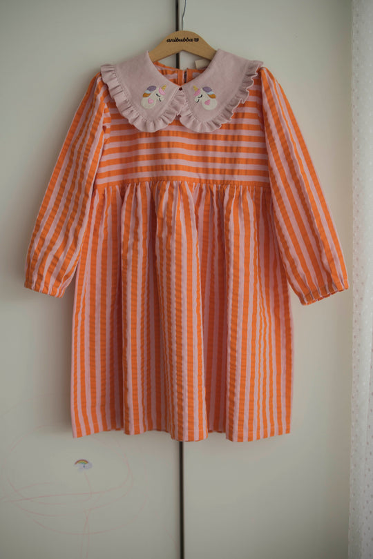 Unicorn Seersucker Dress with Peter Pan collar