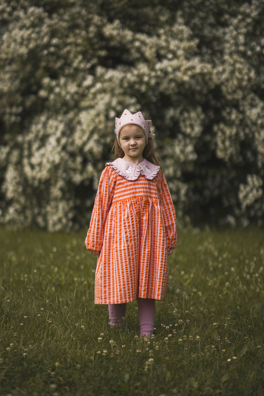 Unicorn Seersucker Dress with Peter Pan collar