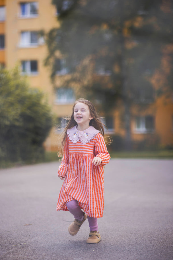 Unicorn Seersucker Dress with Peter Pan collar