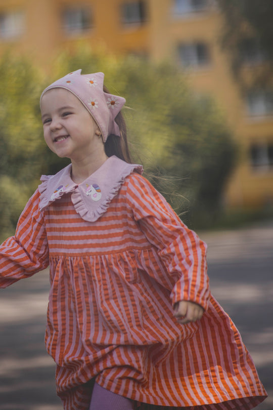 Unicorn Seersucker Dress with Peter Pan collar