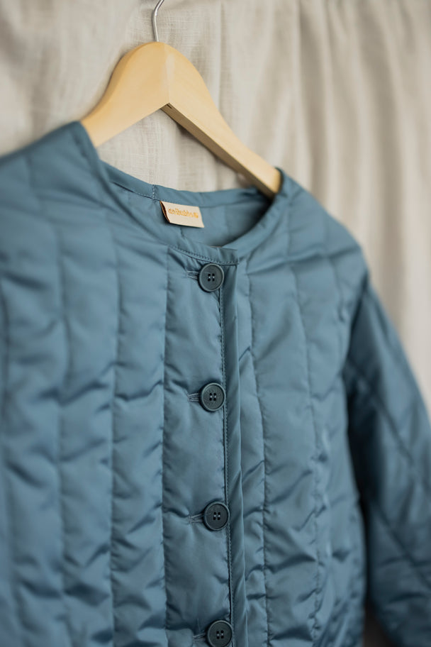 Petrol Blue Quilted Jacket