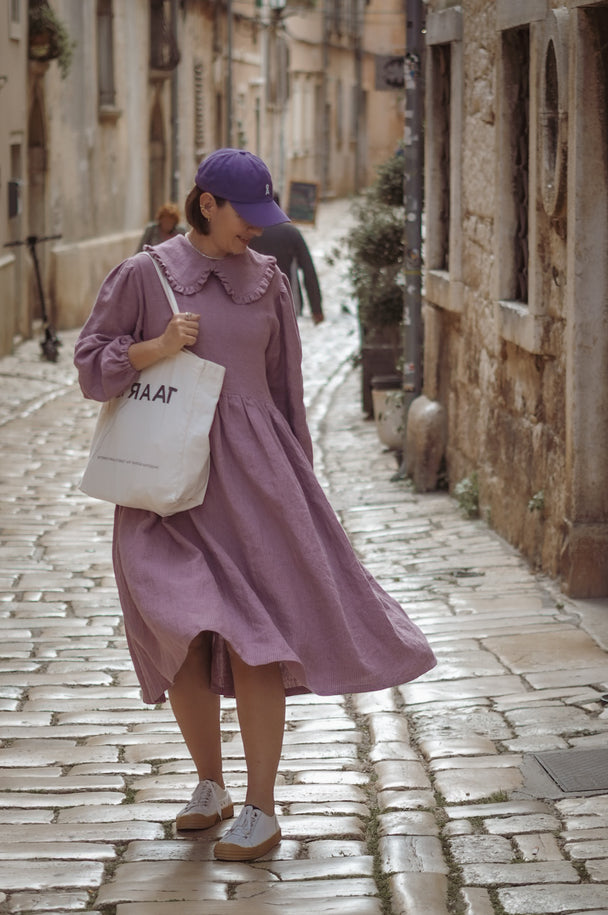 Willow Premium Linen Dress with Peter Pan Collar