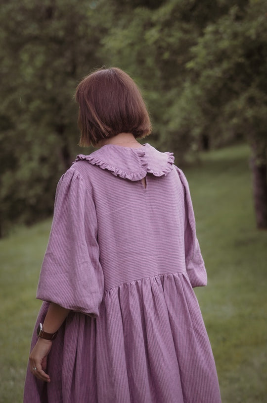 Willow Premium Linen Dress with Peter Pan Collar