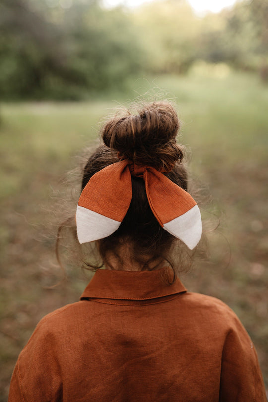 Linen Hair Scrunchie Fox