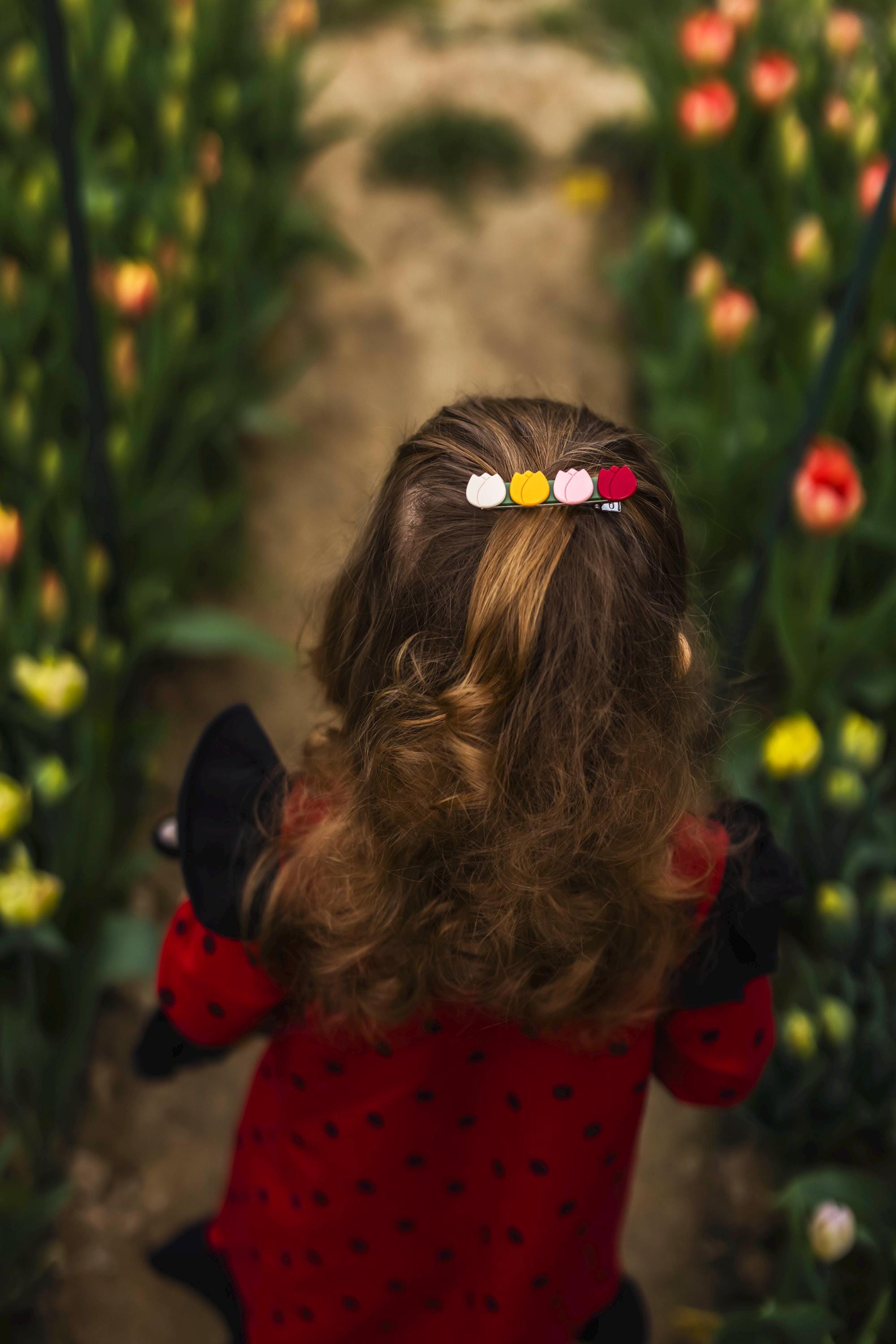 Big Tulip Flower Hair Clip - Pastel Tulips