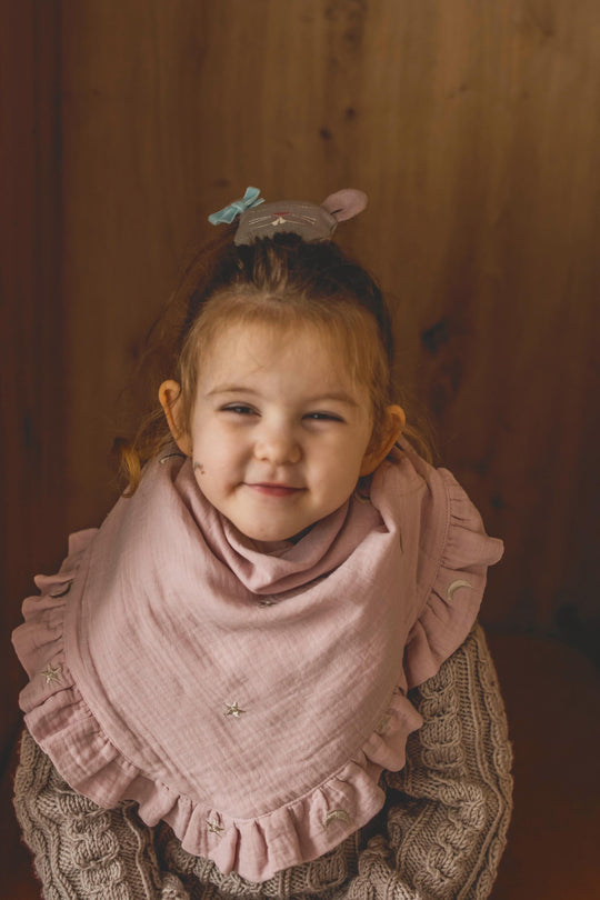 Double Gauze Scarf with Romantic Ruffle