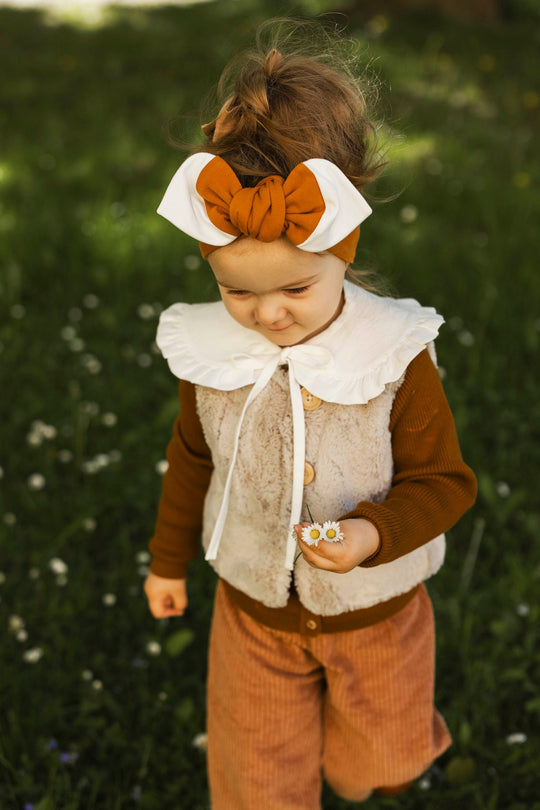 White Linen Peter Pan Collar With Ruffle