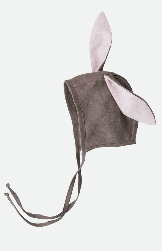 Linen Baby Bonnet Bunny