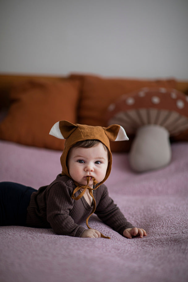 Linen bonnet Fox