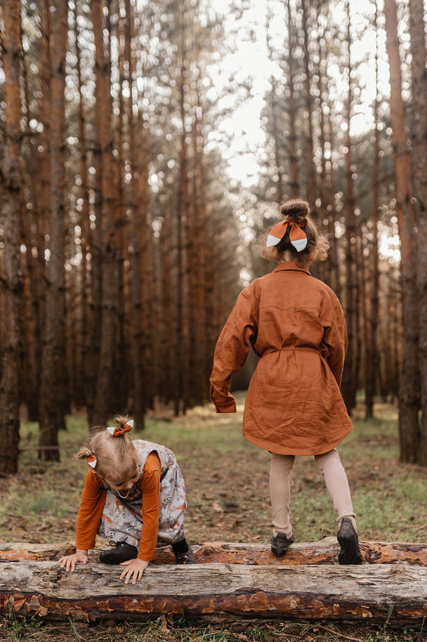Linen Hair Scrunchie Fox