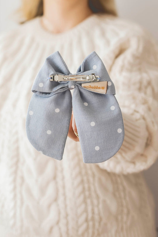 Long Linen Hair Bow Ragazza