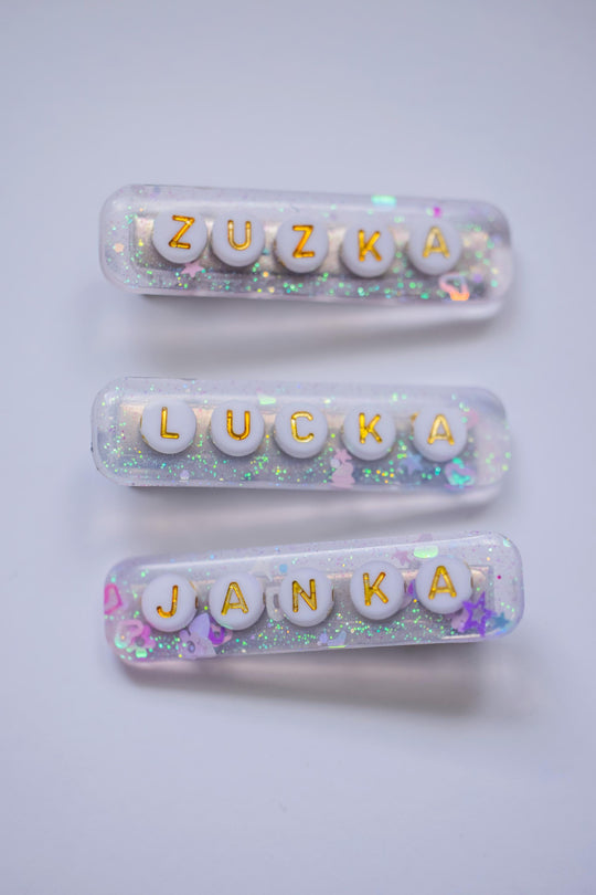 Cute Resin Hair Clip with Name