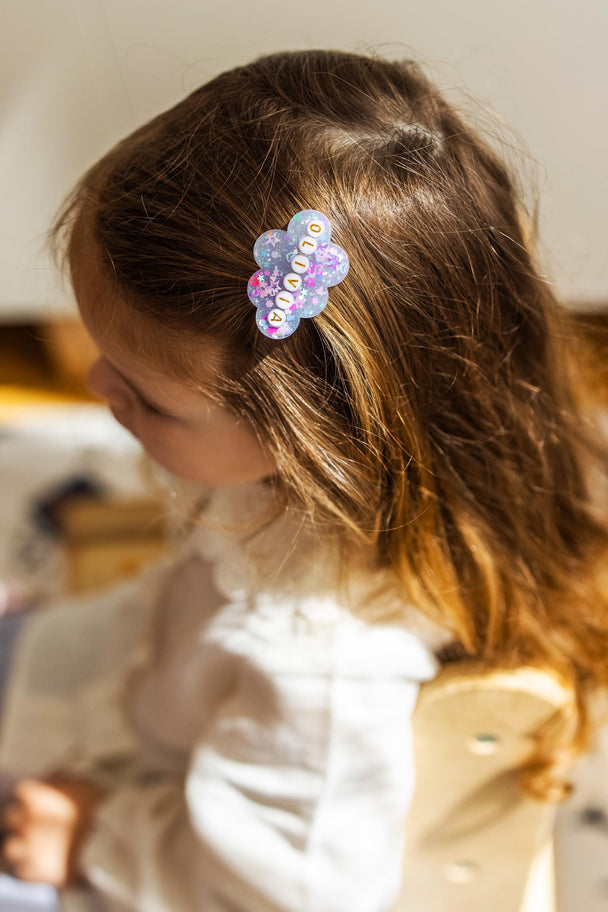 Cute Resin Hair Clip with Name