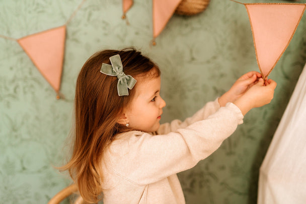 Small Velvet Bow Hair Barette