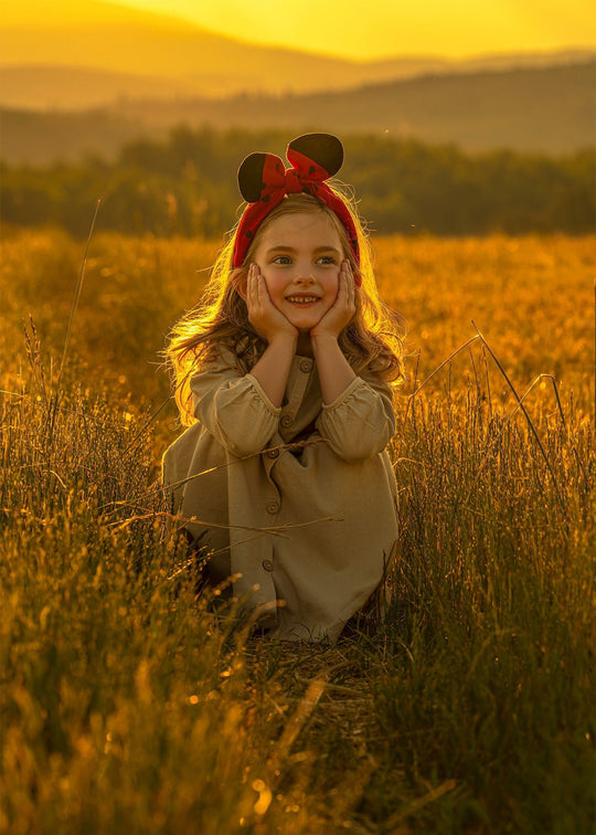 Linen headdand Ladybird