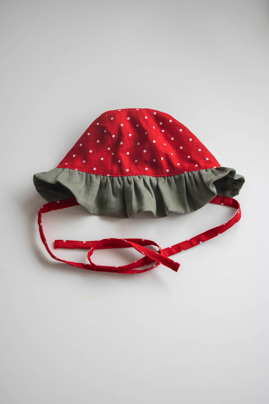 Linen Bonnet Red Strawberry