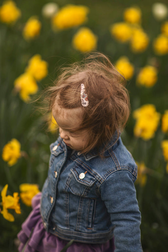 Floral fabric Hair Snaps
