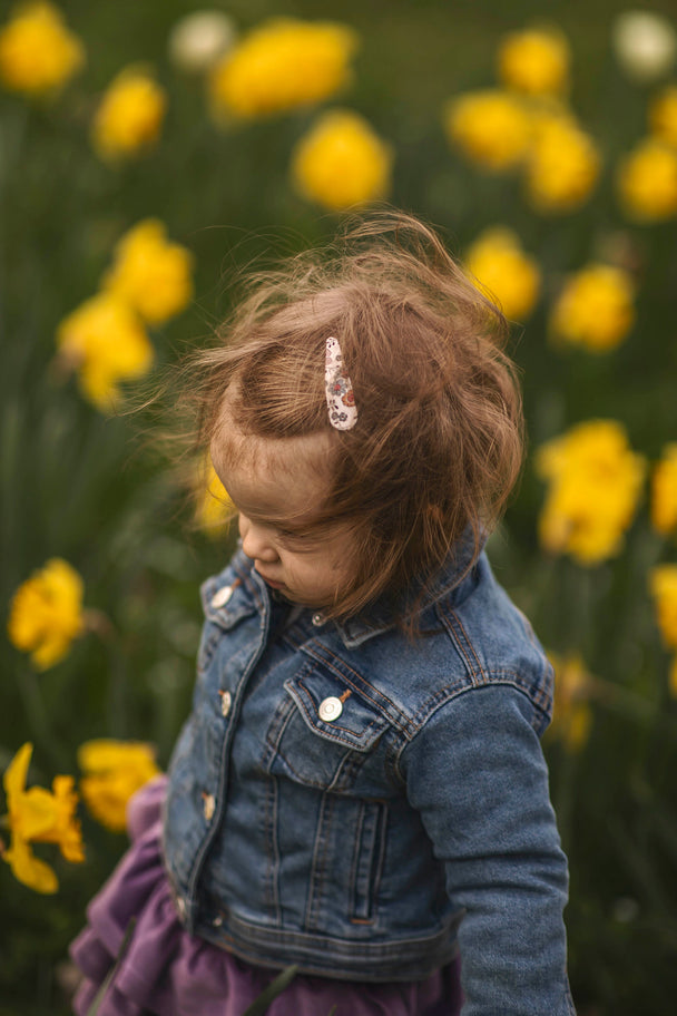 Floral fabric Hair Snaps