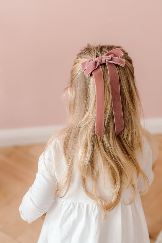 Velvet Hair Bow Victoria  French Barette