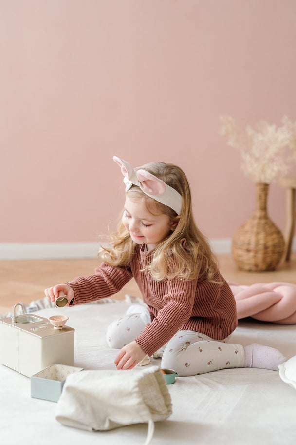 Linen Headband White Mouse