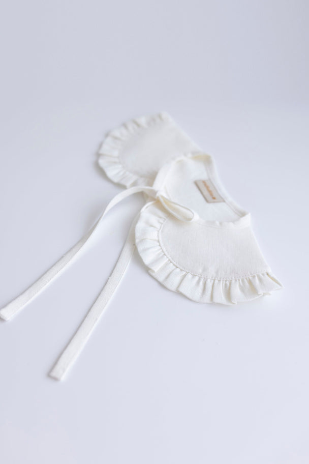 White Linen Peter Pan Collar With Ruffle